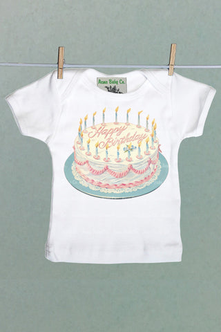 Happy Birthday Cake Smash Organic Baby Shirt