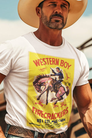 Western Boy Firecrackers Adult Organic Shirt