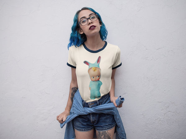 Toy Bunny Boy Unisex Cotton Ringer T-Shirt