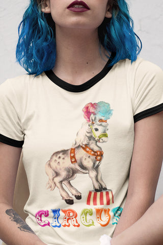 Circus Pony Unisex Cotton Ringer T-Shirt
