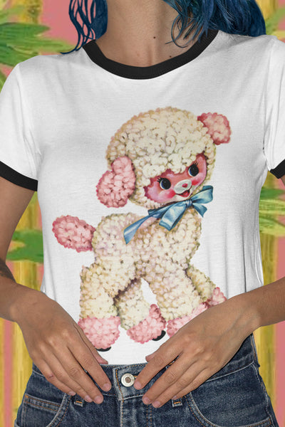 Kitschy Cute Lamb Unisex Cotton Ringer T-Shirt