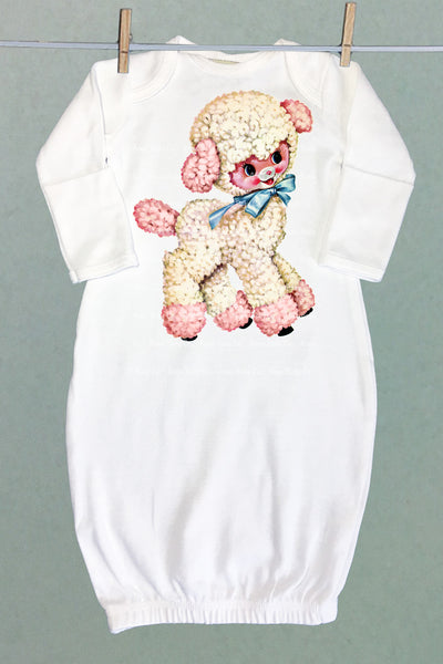 Pink Lamb Baby Sacque Gown