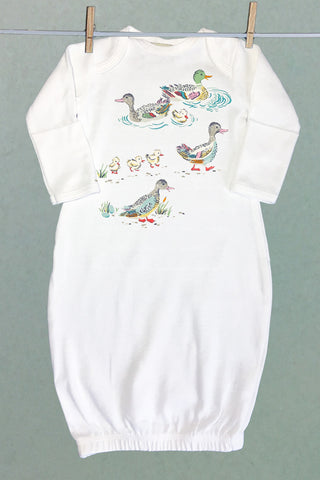 Mallard Ducks Baby Sacque Gown