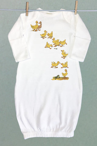 Yellow Ducklings Baby Sacque Gown
