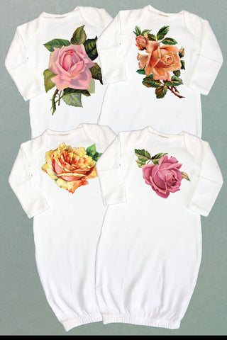 Rose Garden Sacque Gown Set of Four