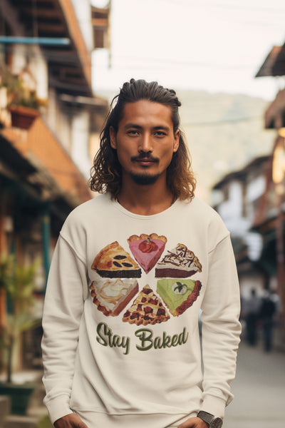 Stay Baked Pie Unisex Sweatshirt. Kitsch Fashion.