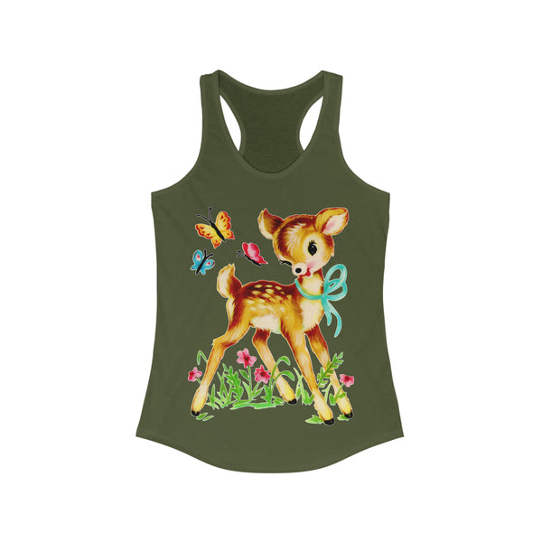 Forest Deer & Butterflies Racerback Tank