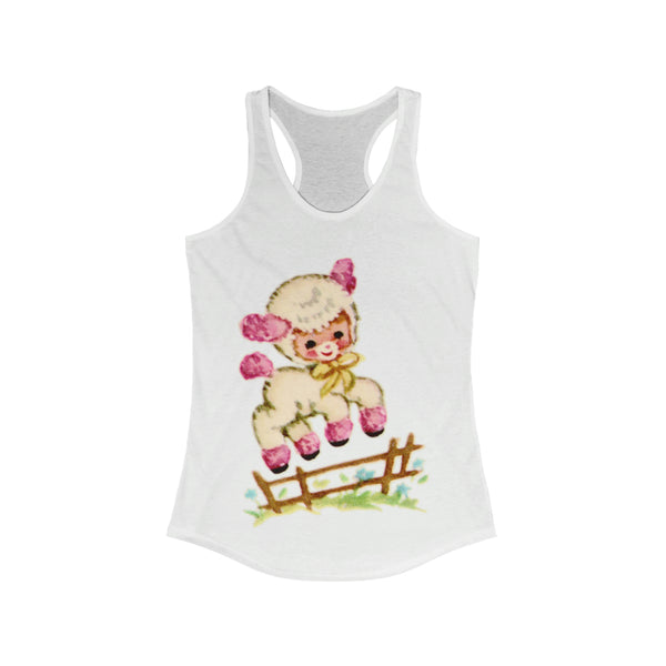 Kitschy Pink Lamb Racerback Tank