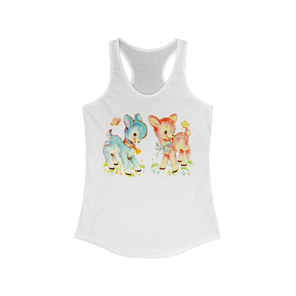 Kitschy Cute Deer Friends Racerback Tank