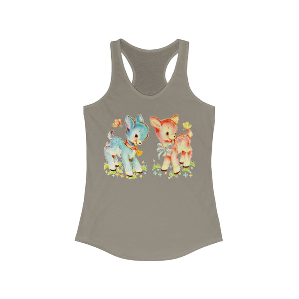 Kitschy Cute Deer Friends Racerback Tank