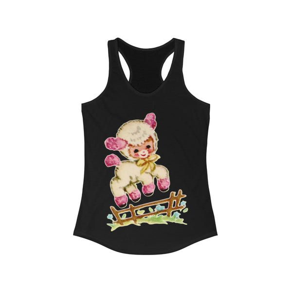 Kitschy Pink Lamb Racerback Tank