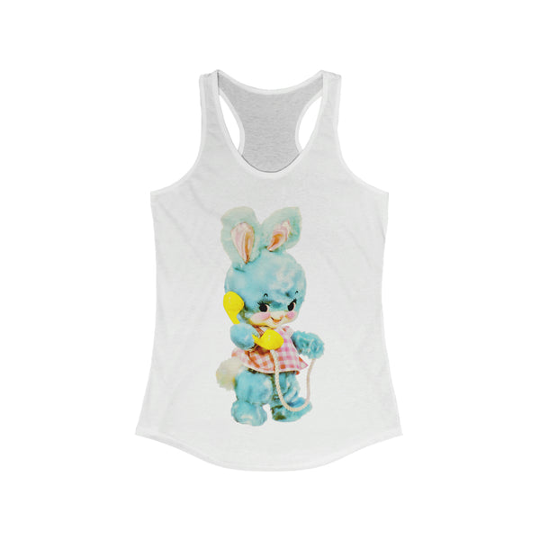 Blue Kitsch Bunny Racerback Tank