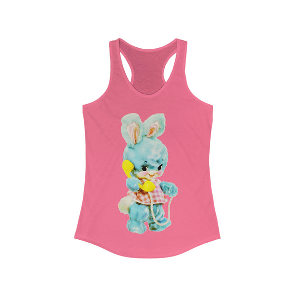 Blue Kitsch Bunny Racerback Tank