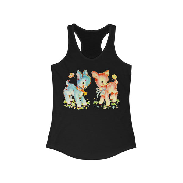 Kitschy Cute Deer Friends Racerback Tank