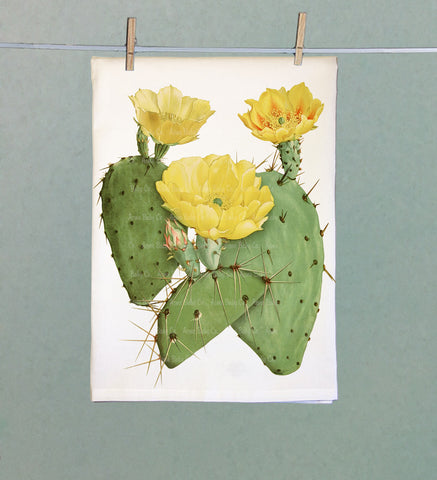 Cactus Flower Organic Tea Towel