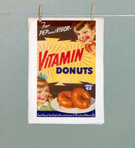 Vitamin Donuts Organic Tea Towel
