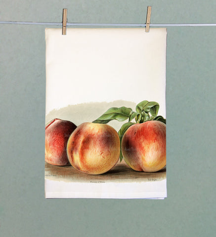 Botanical Peaches Organic Tea Towel