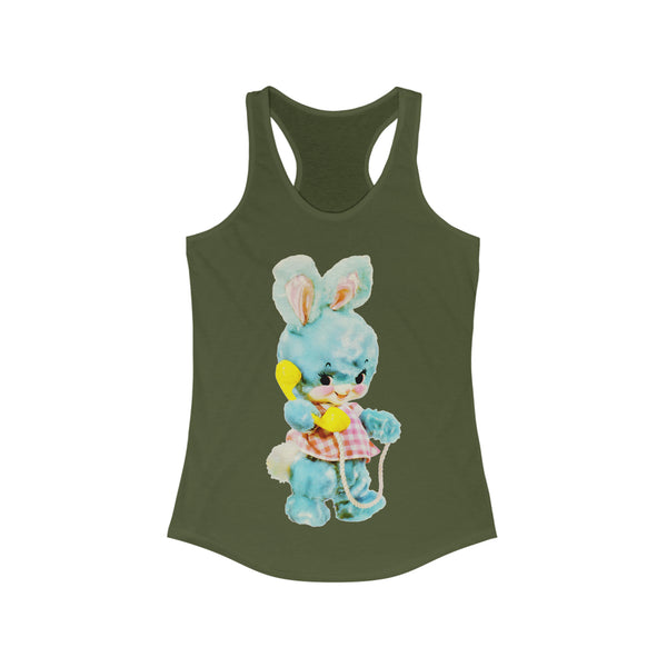 Blue Kitsch Bunny Racerback Tank