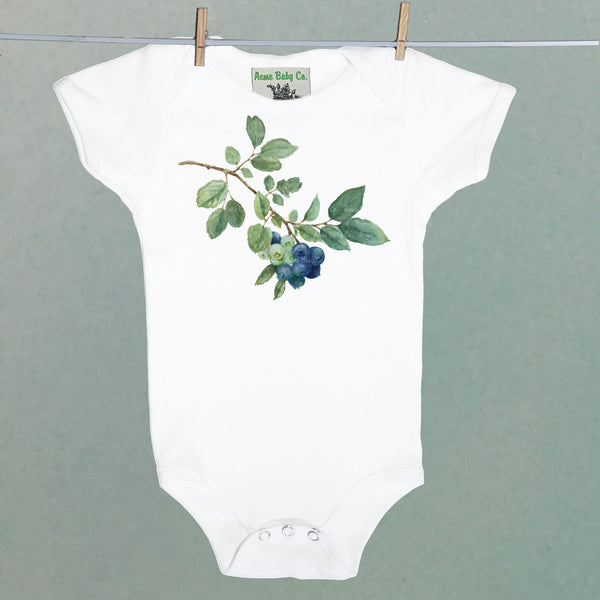 Blueberries Organic One Piece Baby Bodysuit