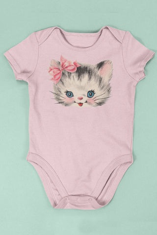 Kitty with Bow Baby Bodysuit
