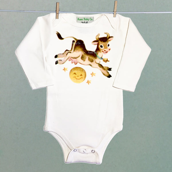 Cow Jumps Over Moon Organic One Piece Baby Bodysuit