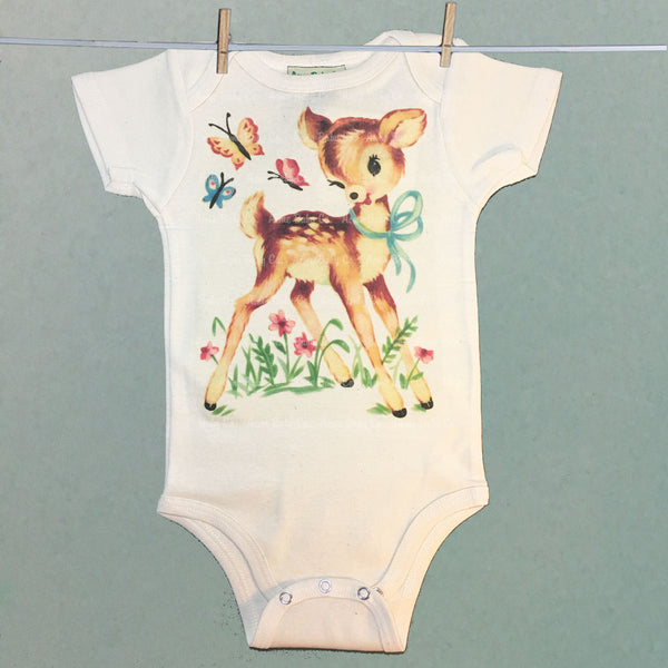Deer and Friends Organic One Piece Baby Bodysuit