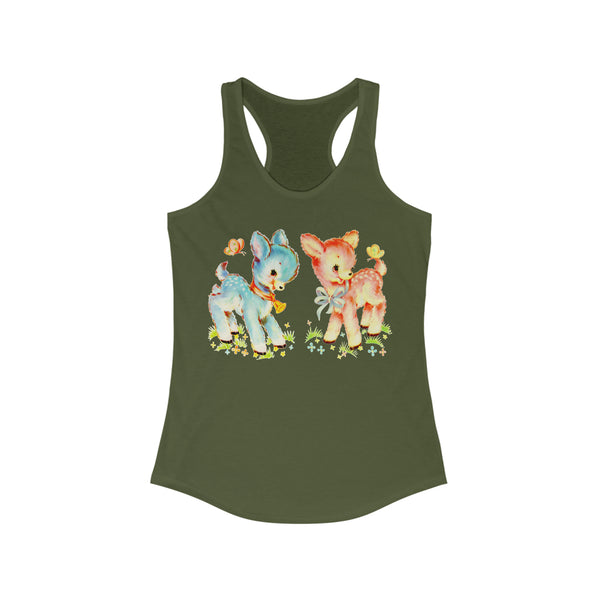 Kitschy Cute Deer Friends Racerback Tank