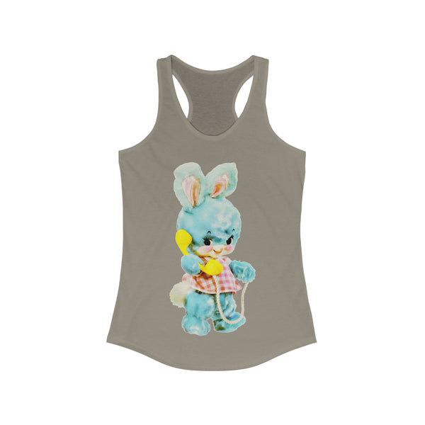 Blue Kitsch Bunny Racerback Tank
