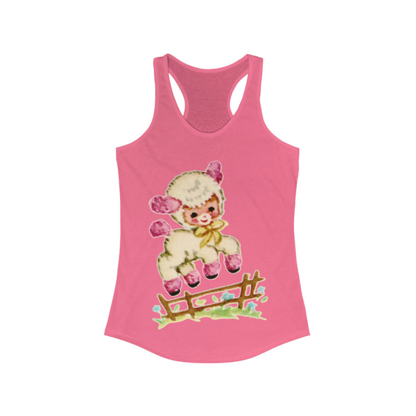Kitschy Pink Lamb Racerback Tank