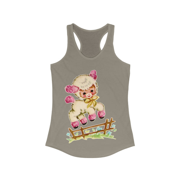 Kitschy Pink Lamb Racerback Tank