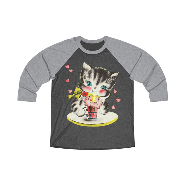 Soda Shop Kitten Unisex Raglan Tee