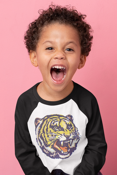 Circus Tiger Raglan Baseball Shirt