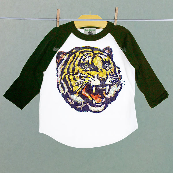 Circus Tiger Raglan Baseball Shirt