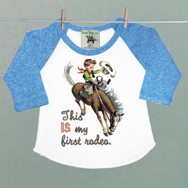 This IS My First Rodeo Children's Raglan Baseball Shirt