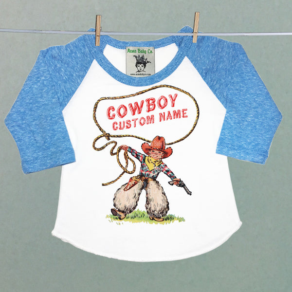 Personalized Cowboy Roper Children's Raglan Shirt