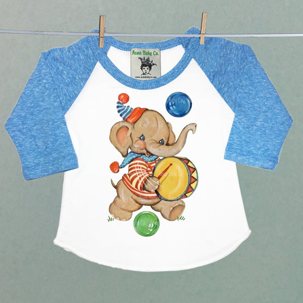 Circus Elephant Soft Raglan Shirt