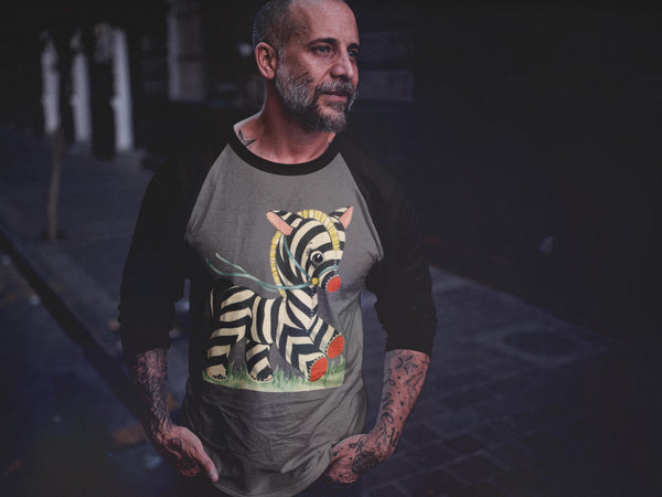 Kitschy Cute Zebra Raglan Tee