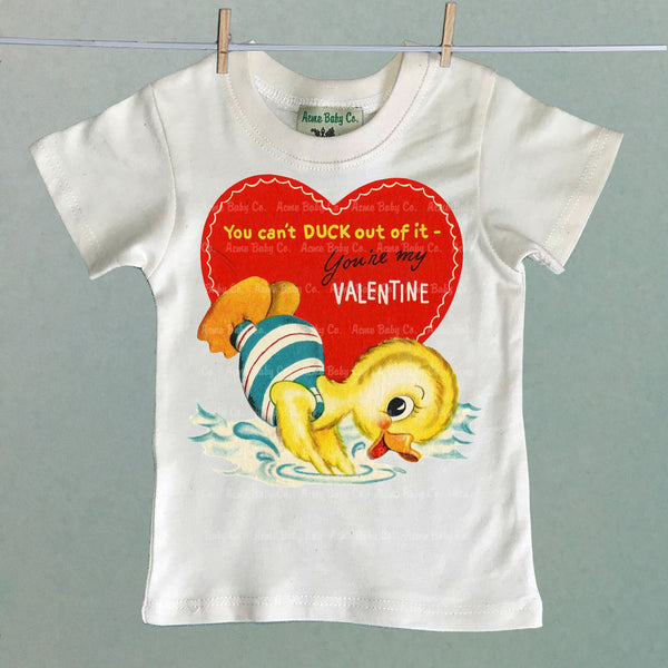 Diving Duckling Valentine Organic Children's Shirt
