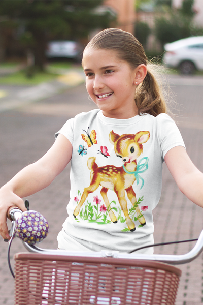 Deer and Butterflies Girl's Shirt