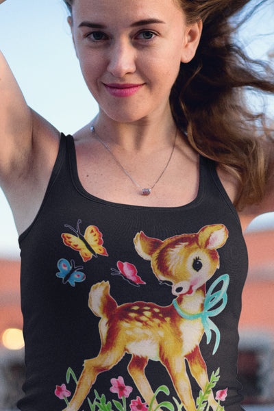 Forest Deer & Butterflies Racerback Tank