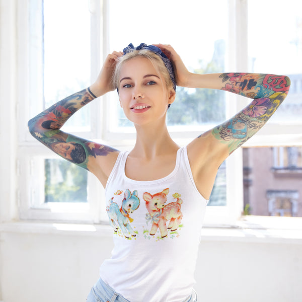 Kitschy Cute Deer Friends Racerback Tank