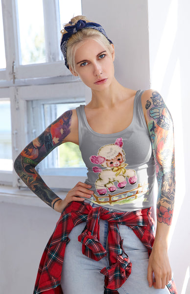 Kitschy Pink Lamb Racerback Tank