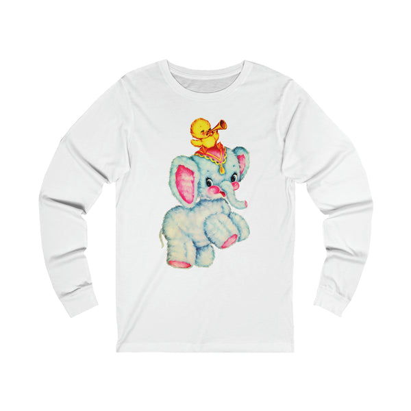 Kitschy Cute Circus Elephant Unisex Jersey Long Sleeve Tee