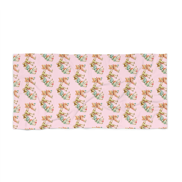 Frolicking Deer Beach Towel