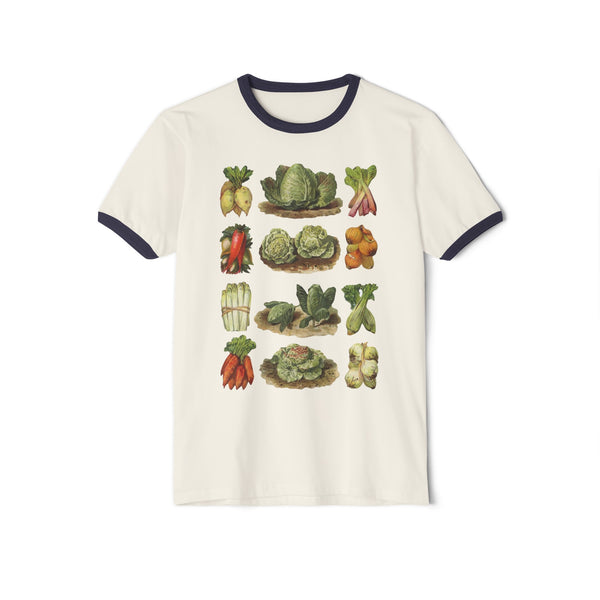 Vintage Veggies Cotton Ringer T-Shirt