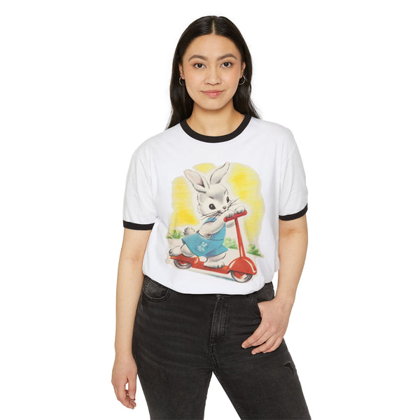 Scooter Bunny Cotton Ringer T-Shirt
