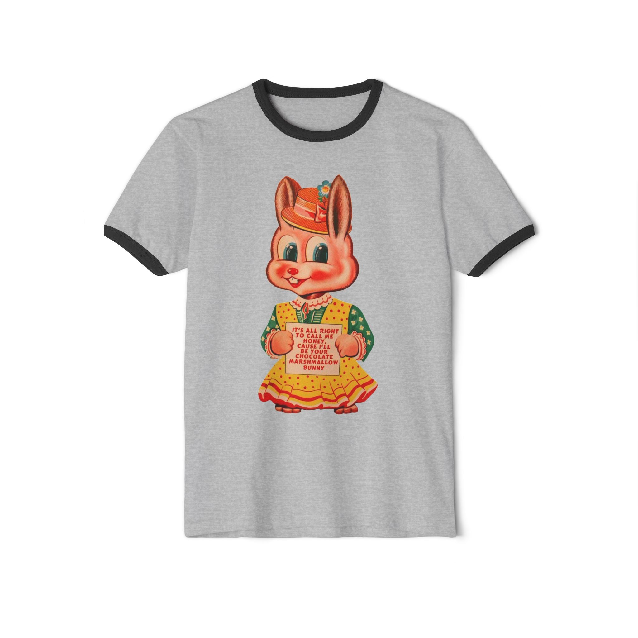 Marshmallow Bunny Unisex Cotton Ringer T-Shirt