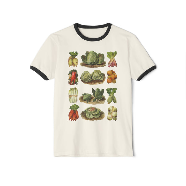 Vintage Veggies Cotton Ringer T-Shirt