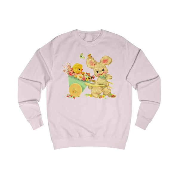 Kitschy Cute White Bunny Unisex Sweatshirt