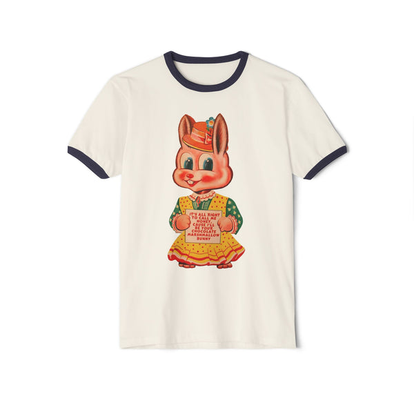 Marshmallow Bunny Unisex Cotton Ringer T-Shirt